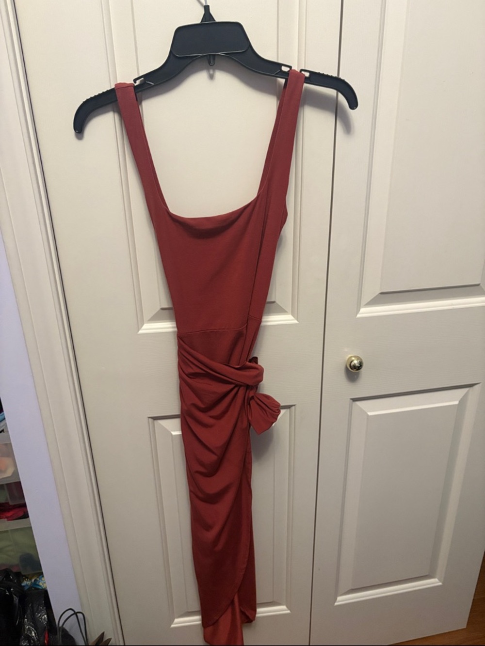 Wilfred Saturn midi dress - rust/dark carmune red